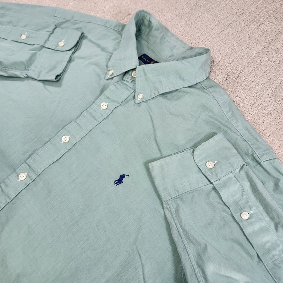 Polo Ralph Lauren Other - Polo Ralph Lauren Shirt Men XXL Green Lightweight Poplin Button Down Wealth Pony